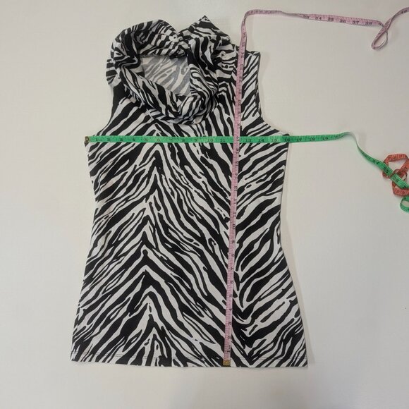 Express Size Medium Sleeveless Cowlneck in Zebra Print - Picture 9 of 16